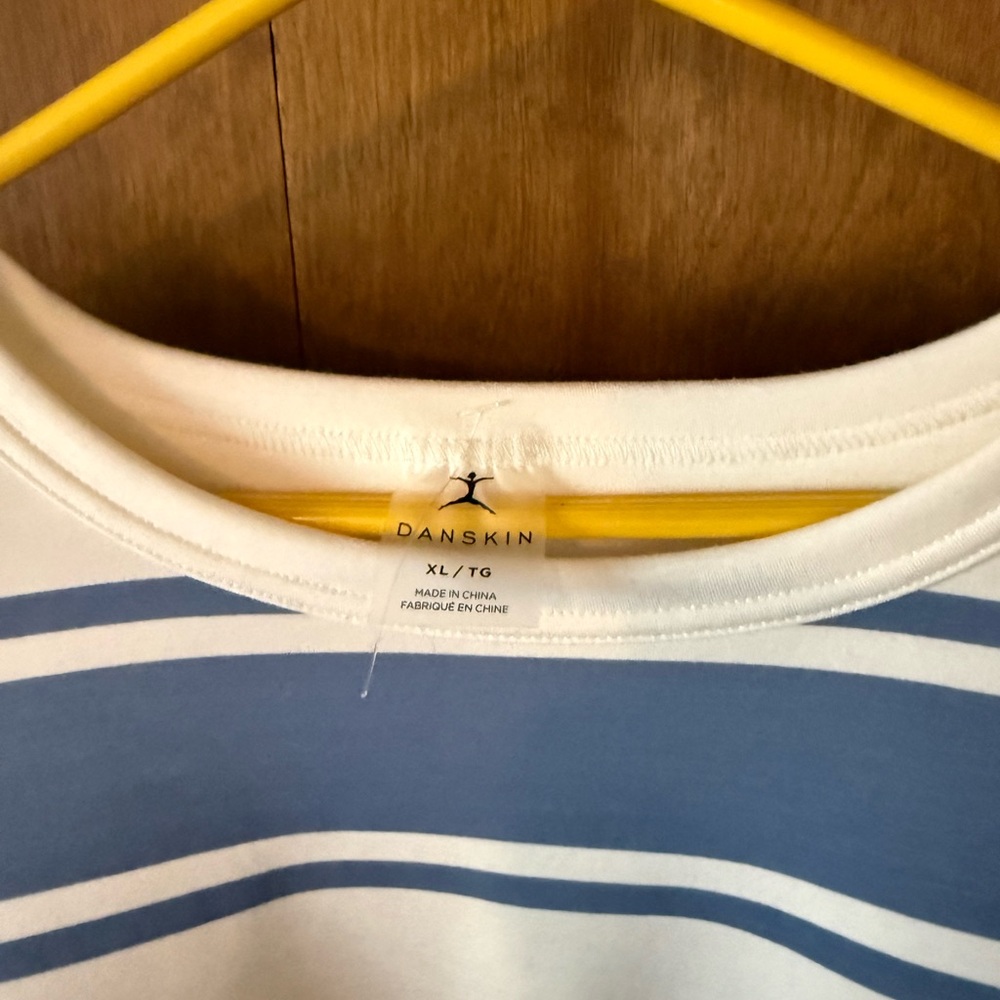 Danskin Blue and White Striped Top
